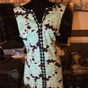 Crown and Ivy size 14 green and navy dress